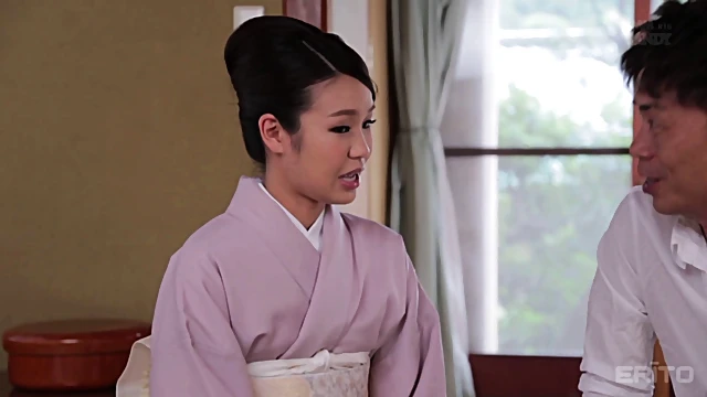 Sultry Hairy Japanese Babe In Kimono Gets Fucked After Spreading Her Legs