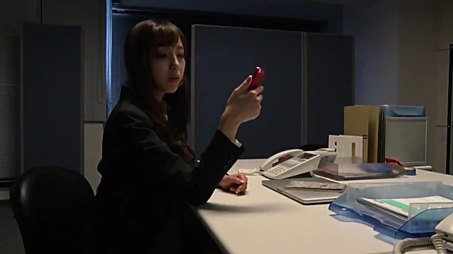 Anri Hoshizaki Gets Horny Office Desk Orgasms Solo Masturbation Style