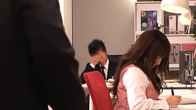 Japanese Office Slut Teases Him With Satin Panties & Tight Pantyhose