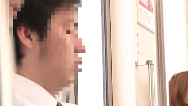 Sly Japanese Cutie Gives Handjob In Subway Car Crowded Ride
