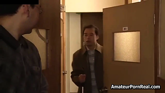 Landlord Surprises Asian Wife Fucking Older Man Secretly