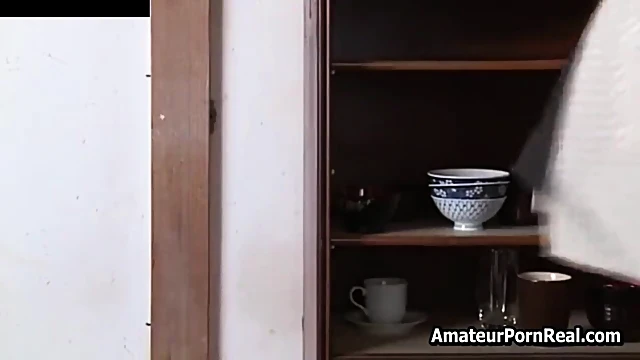 Landlord Surprises Asian Wife Fucking Older Man Secretly