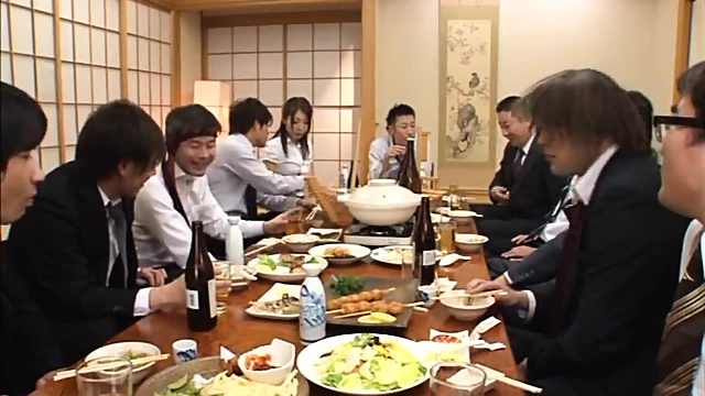 Caring Asian Secretary Seduces Co-Workers Into Delectable Office Fuckathon