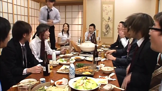 Caring Asian Secretary Seduces Co-Workers Into Delectable Office Fuckathon