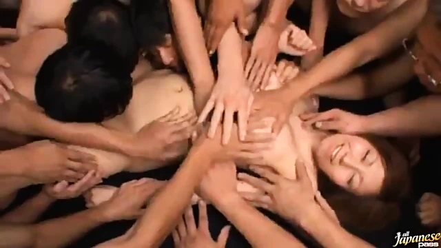 Cum Splattered Chihiro Akino Faces Uncontrollable Bukkake Orgasm