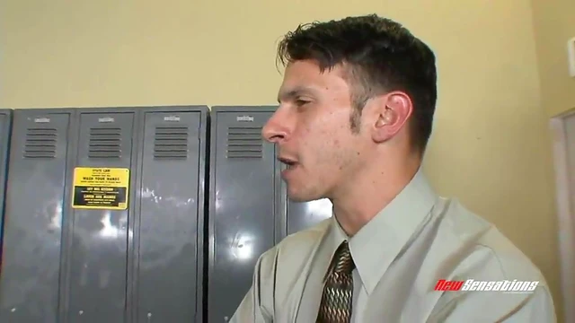 Naughty College Coed Gets Naughty in Uniform, Cock Sucking in Locker Room