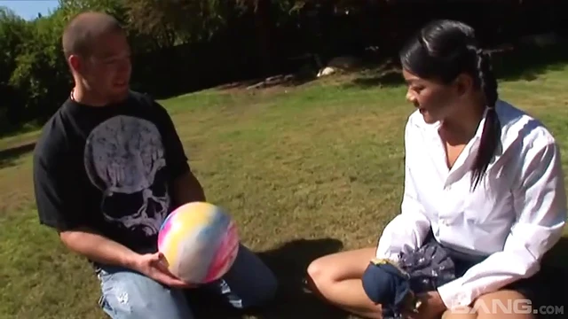 Knee-Socked Asian Beauty Deepthroats Hard Cock Before Getting Banged