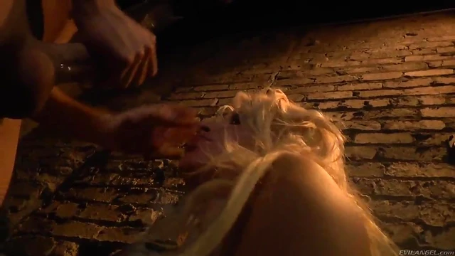 Submissive Sex Doll in Tight Leather Bound and Fucked Hardly in Dungeon Bondage Play