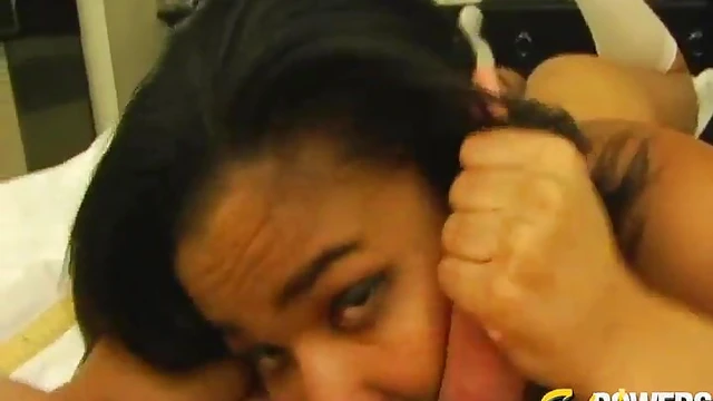 Sexy Brunette Takes Fat Cock Head Into Mouth For Passionate Blowjob Delight