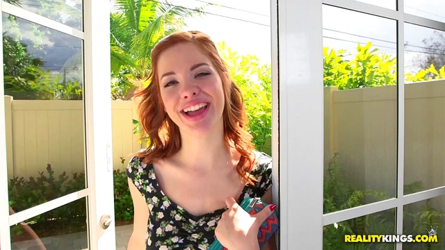 Curvy Redhead With Tiny Tits Takes A Hard Dicking Ride