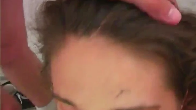 Cute Girl Gets Her Face Flooded With Sticky Cum After Hot Blowbang