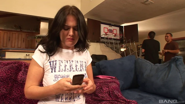 Sweet Brunette Gets Her Ass Fucked By Two Guys In A Hot Threesome