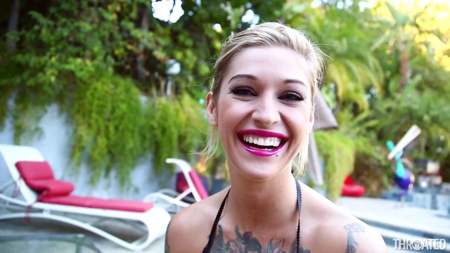 Sizzling Tattooed Chick Gets Kinky, Gagging Deeply on Thick Cock