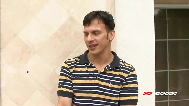 Sexy Brunette MILF with Fake Big Tits Sucking College Guy’s Thick Cock