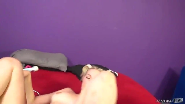 Hot White Blonde Takes Black Cock Deep Throat for Hardcore Pleasure