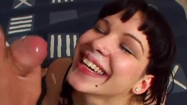 Shayna Sucks Two Thick Dicks Until Her Face Is Covered With Cum Loads