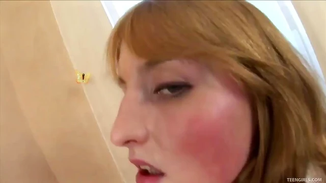 Cute Coed in School Uniform Gets Probed Deeply from Behind