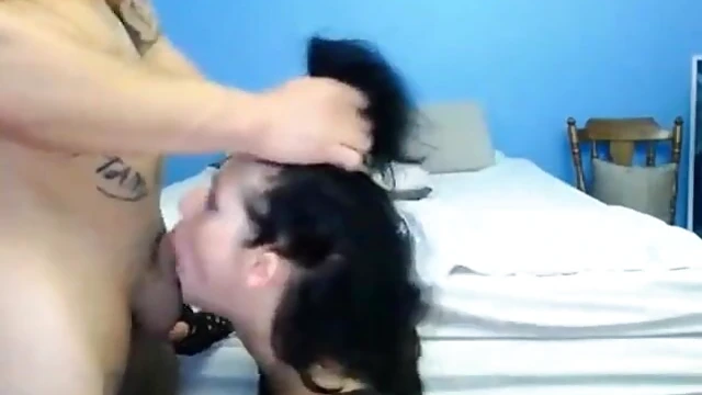 Sizzling Webcam Show: Rocker Girl Faces Brutal Facefucking Action