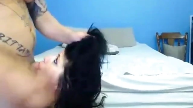 Sizzling Webcam Show: Rocker Girl Faces Brutal Facefucking Action