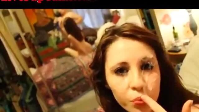 Webcam Star Facesucked Hard Before Gaping Mouth Takes Cumshot