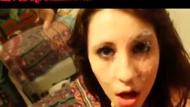 Webcam Star Facesucked Hard Before Gaping Mouth Takes Cumshot