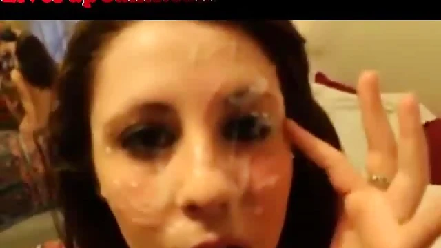 Webcam Star Facesucked Hard Before Gaping Mouth Takes Cumshot