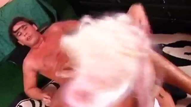 Blonde With Fake Tits Gives A Sweat-Drenched Hardcore Ride On His Stiff Cock