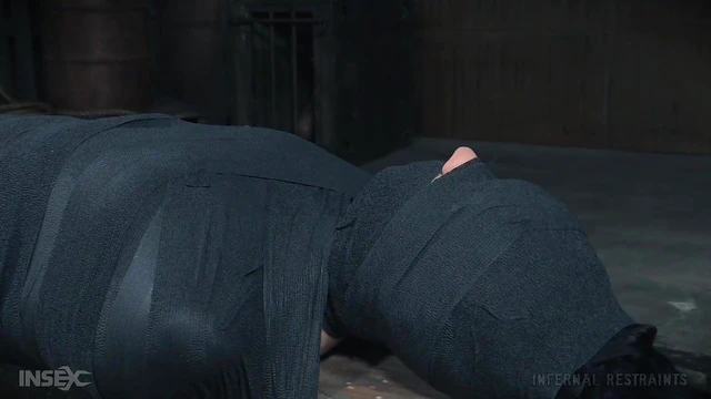 Submissive Call Center Girl Bound Tight in Dungeon Depths for Rough Play