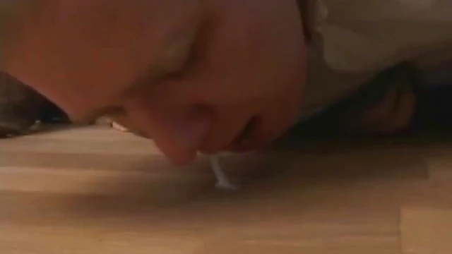 Feet Worshipper Submits While Pretty Soles Rub His Face Sensually