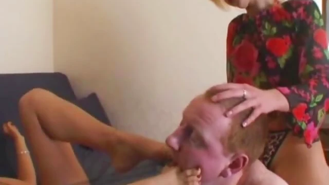 Sizzling FemDom Cowgirls Spank Submissive Slaves Wearing High Heels