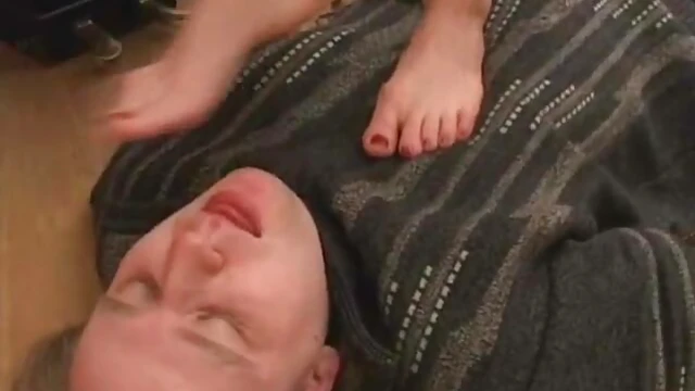 Lusya's Feet Worshiped by Submissive Slave in Blissful Bondage Ritual