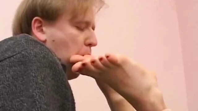 Lusya's Feet Worshiped by Submissive Slave in Blissful Bondage Ritual