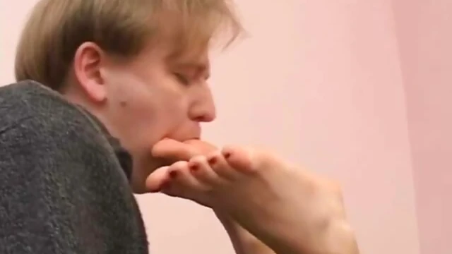 Lusya's Feet Worshiped by Submissive Slave in Blissful Bondage Ritual