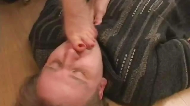 Lusya's Feet Worshiped by Submissive Slave in Blissful Bondage Ritual