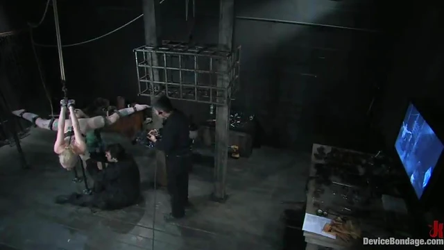 Bonded Blonde Submits With Gagged Mouth & Clothespins On Tits