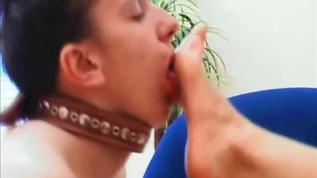 Blonde Foot Fetish Lover Craves Slave's Toe Licking Indoors