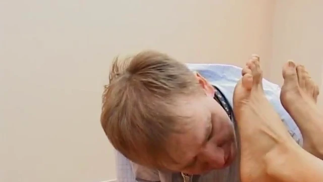 Seductive Redhead Coaxes Horny Lover Into Worshiping Her Filthy Feet