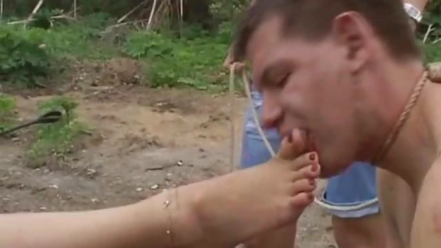 Slave Gets Dominated Outdoors by Mistress's High Heels and Feet Worship