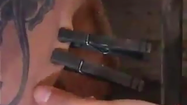 Slim Torturer Uses Clothespins and Toys His Ass mercilessly