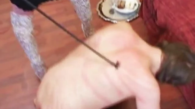 Hot Mistress With White Gloves Abuses Her Slave For Pleasure