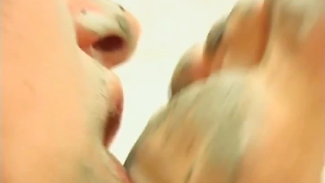 Submissive Slave Worshipfully Licking Cute Toes in Bathroom FemDom Playtime