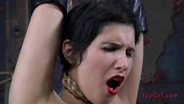 Blindfolded Short-Haired Chick Endures Torturous Pleasure Downstairs