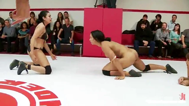 Lesbian Wrestlers Get Steamy With Sexy Grappling Match Tactics