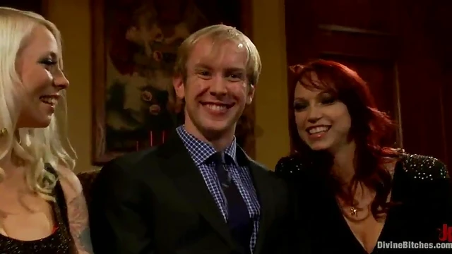 Femdom Duo Dominates Submissive Guy & Muscular Black Stud Together