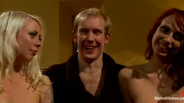 Femdom Duo Dominates Submissive Guy & Muscular Black Stud Together