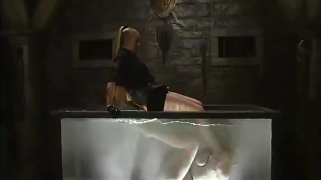 Naughty Blonde Adrianna Gets Whipped & Tortured in Jail Cell Sex Scene