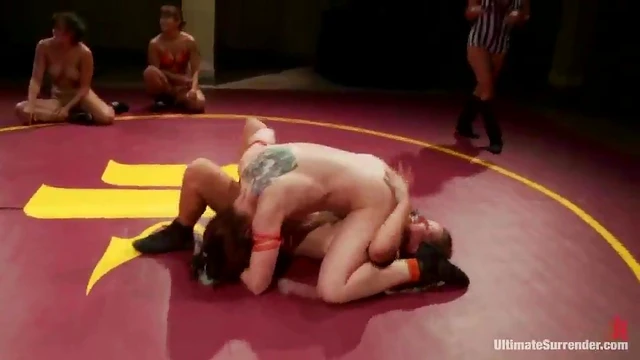 Sizzling Ring Action! Two Girls & Female Referee Get Steamy Together