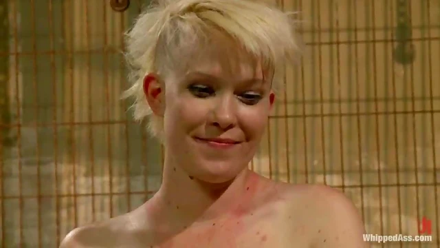 Seductive Blonde in Fishnets Dominated by Sexy Redhead Girl