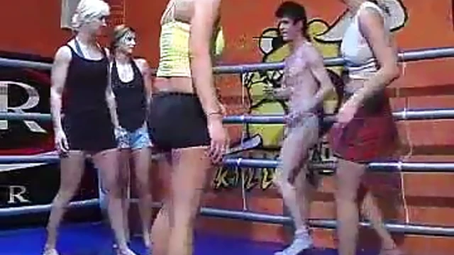 Handsome Stud Wrestles Three Hot Babes In The Ring For Steamy Sex Action