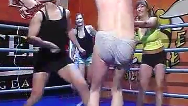 Handsome Stud Wrestles Three Hot Babes In The Ring For Steamy Sex Action
